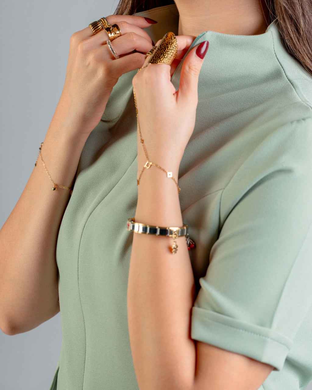 Short Sleeve Mint Green Suit