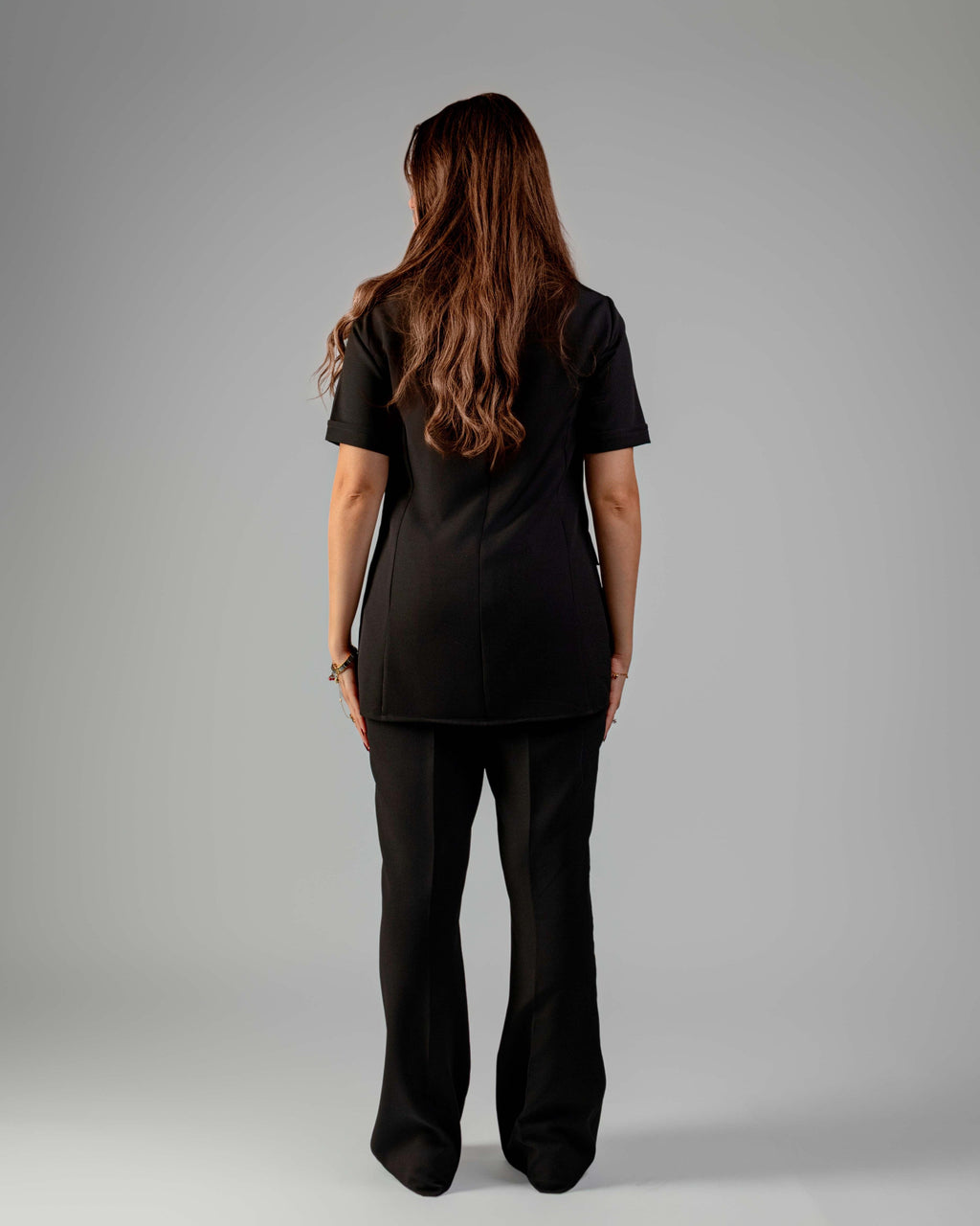 Short Sleeve Black Medical Suit