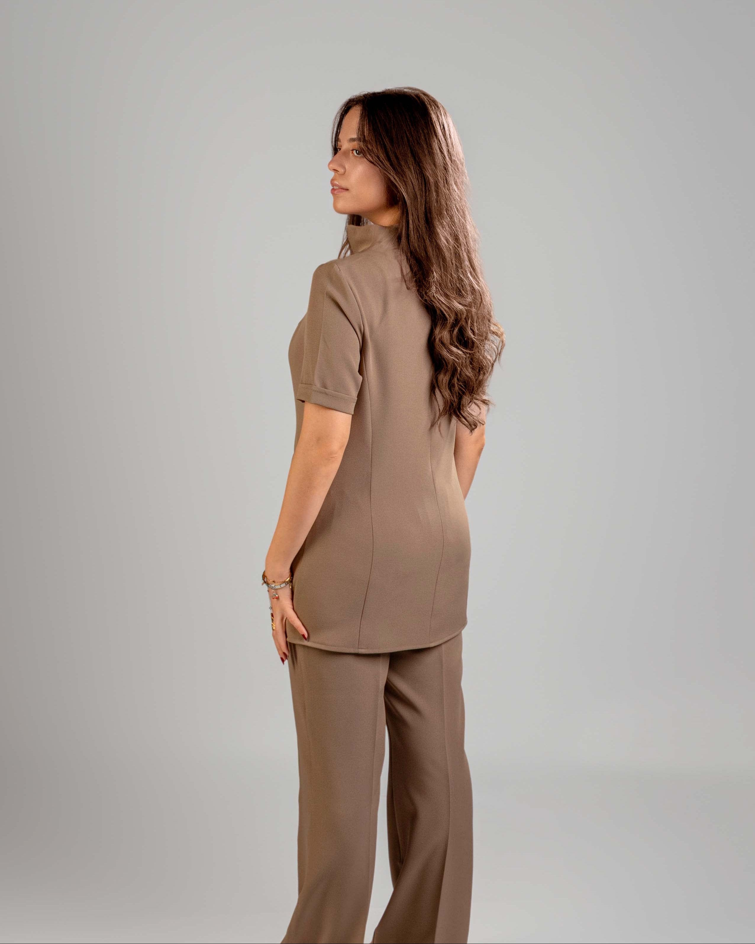 Short Sleeve Brown Medical Suit