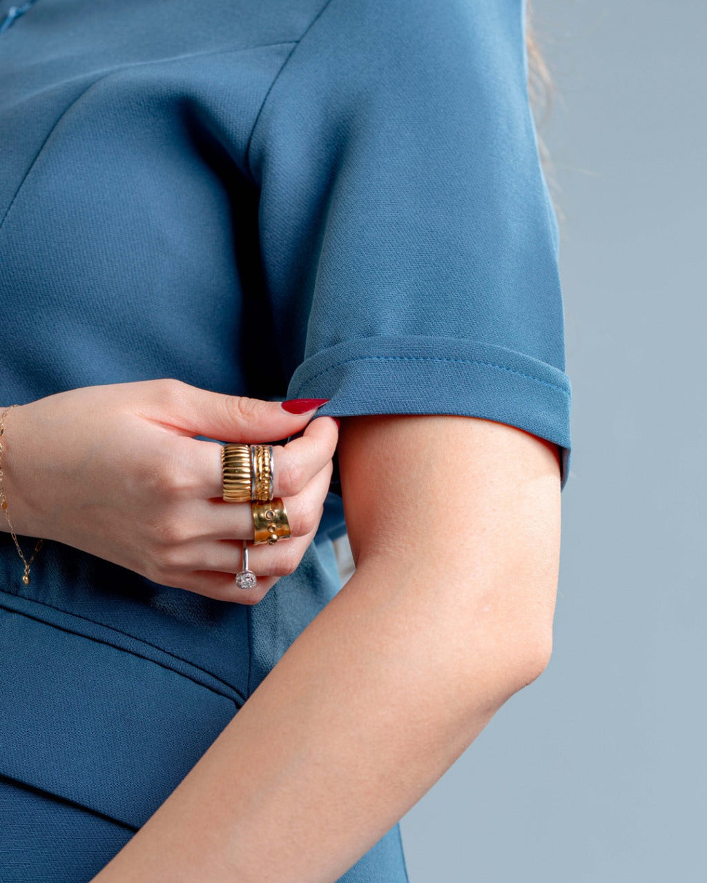 Short Sleeve Navy Blue Suit